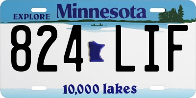 MN license plate 824LIF