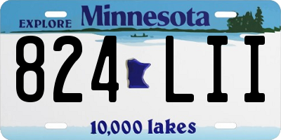 MN license plate 824LII
