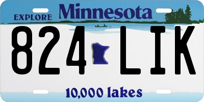 MN license plate 824LIK