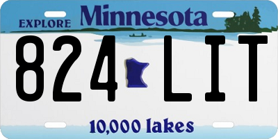 MN license plate 824LIT