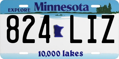 MN license plate 824LIZ
