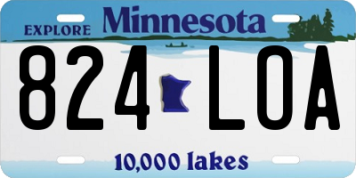 MN license plate 824LOA