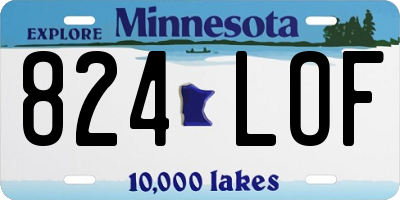MN license plate 824LOF