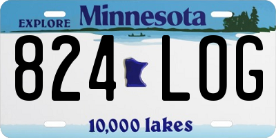 MN license plate 824LOG