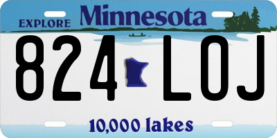 MN license plate 824LOJ