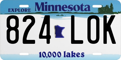 MN license plate 824LOK