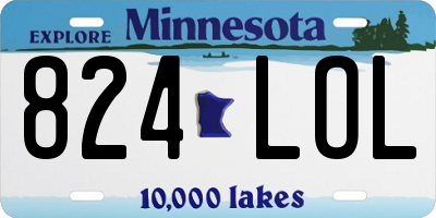 MN license plate 824LOL