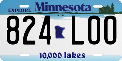 MN license plate 824LOO