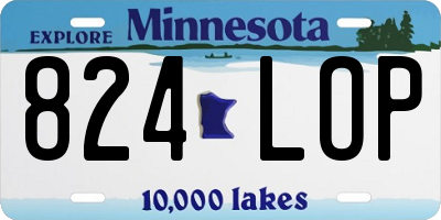 MN license plate 824LOP
