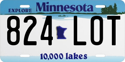 MN license plate 824LOT