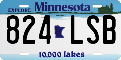 MN license plate 824LSB