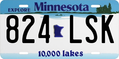 MN license plate 824LSK