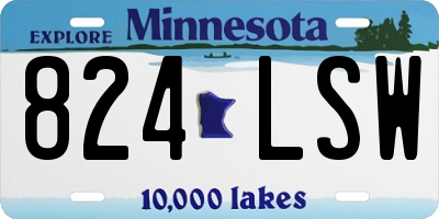 MN license plate 824LSW