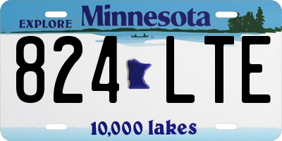 MN license plate 824LTE