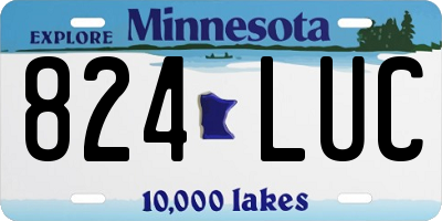 MN license plate 824LUC