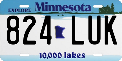 MN license plate 824LUK