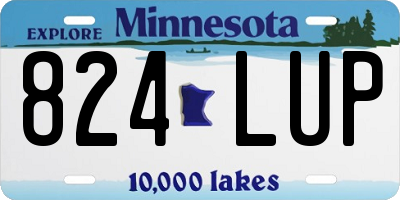 MN license plate 824LUP