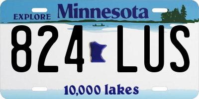 MN license plate 824LUS