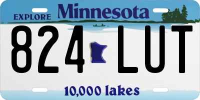 MN license plate 824LUT