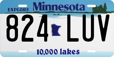 MN license plate 824LUV