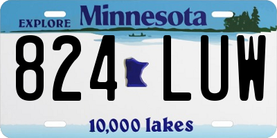 MN license plate 824LUW