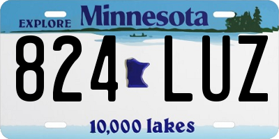 MN license plate 824LUZ
