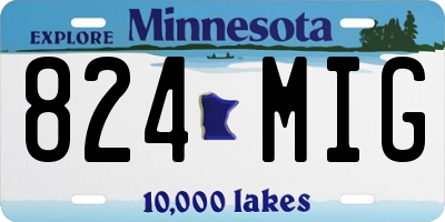 MN license plate 824MIG