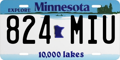 MN license plate 824MIU