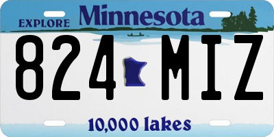MN license plate 824MIZ