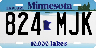 MN license plate 824MJK