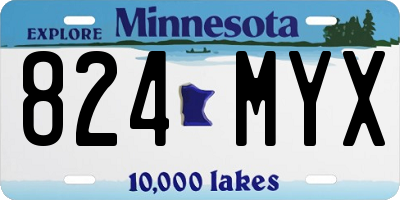 MN license plate 824MYX