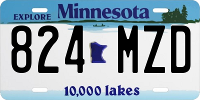MN license plate 824MZD