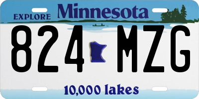 MN license plate 824MZG