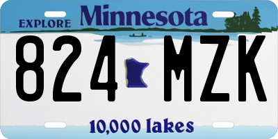 MN license plate 824MZK
