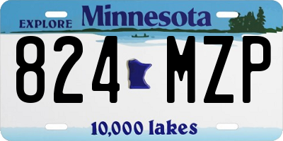 MN license plate 824MZP