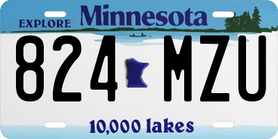 MN license plate 824MZU
