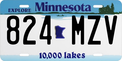 MN license plate 824MZV