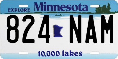 MN license plate 824NAM