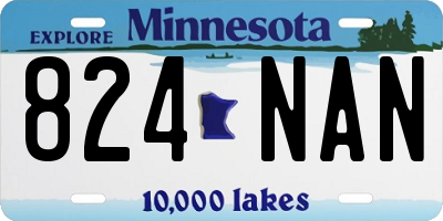 MN license plate 824NAN