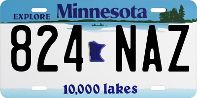 MN license plate 824NAZ