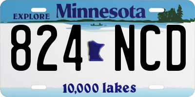 MN license plate 824NCD