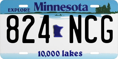 MN license plate 824NCG
