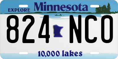 MN license plate 824NCO