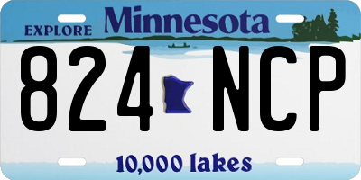 MN license plate 824NCP