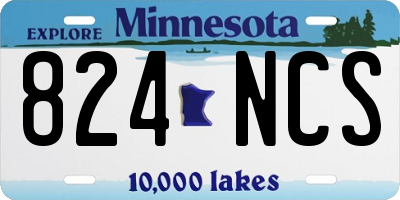 MN license plate 824NCS