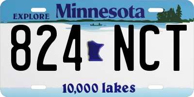 MN license plate 824NCT