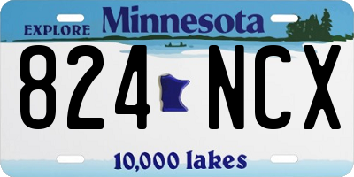 MN license plate 824NCX