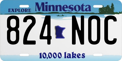 MN license plate 824NOC