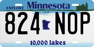 MN license plate 824NOP