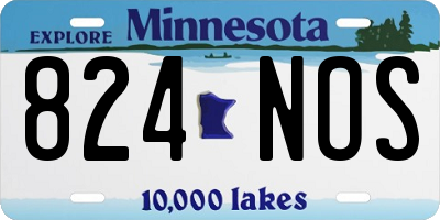 MN license plate 824NOS